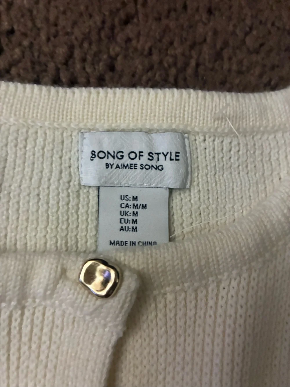 Song of Style Cream Button-Front Knit Cardigan - Picture 3 of 5